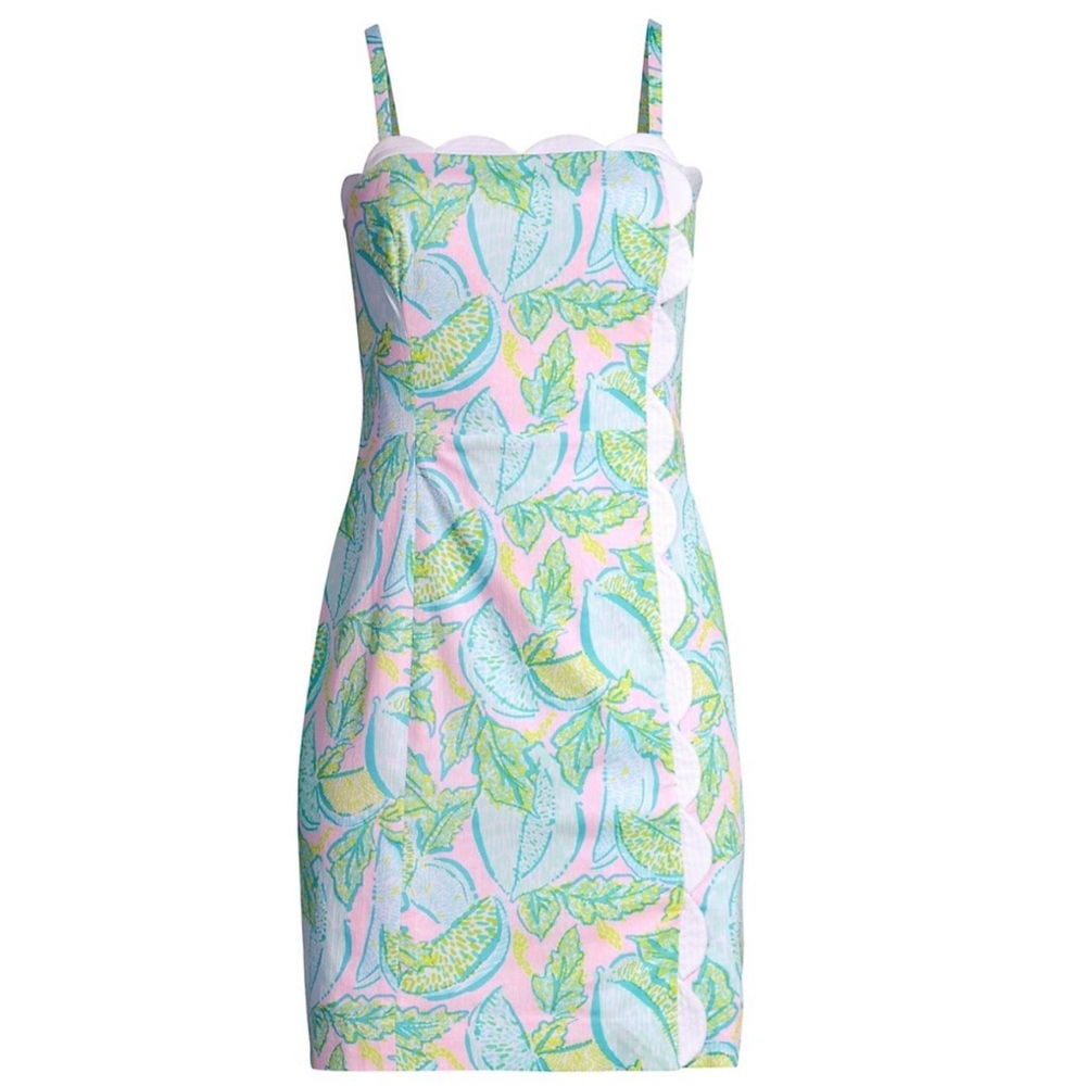 Lilly Pulitzer Pink, Light Blue & Green Scallop-Edge Sundress